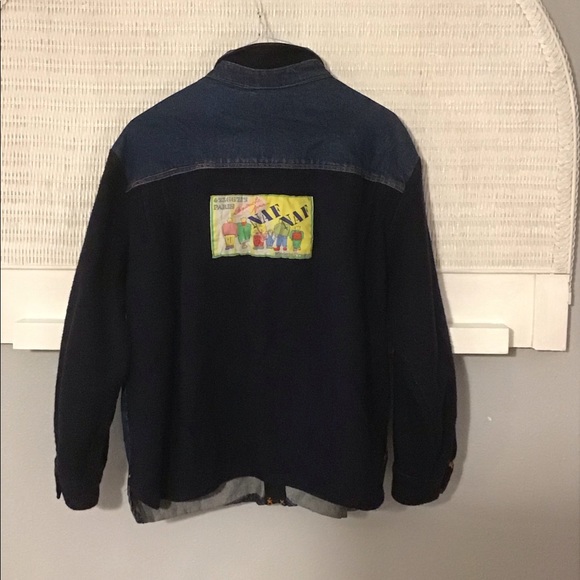 Naf Naf Vintage Denim and Wool Jacket - Picture 4 of 5